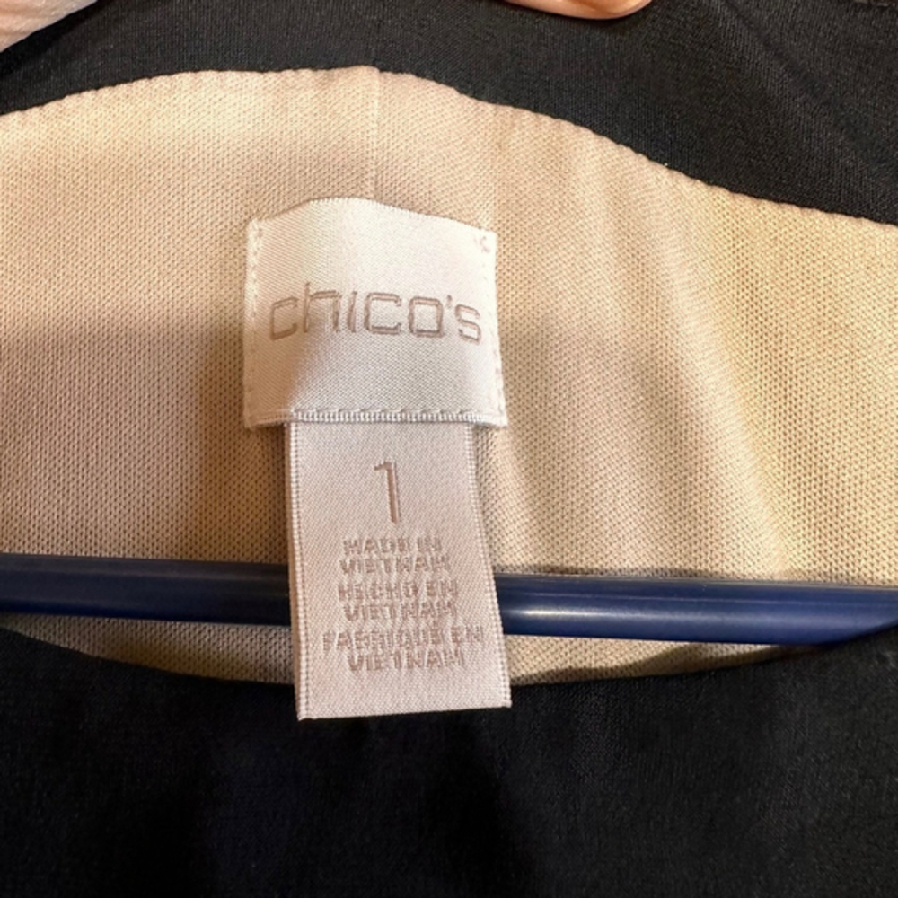 Women's Chico's Dress Size 1 (Medium) Beige‎ & Black Midi Animal Printed - Picture 4 of 7